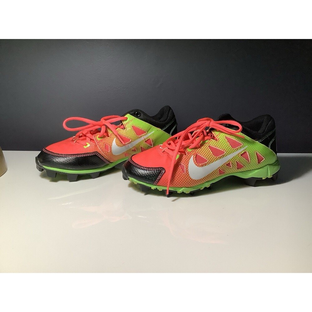 Nike Hyperdiamond Keystone US 5 Youth Cleats Baseball Softball Neon Pink/Green